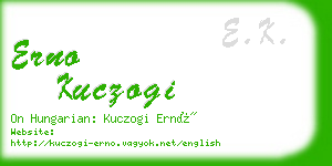 erno kuczogi business card